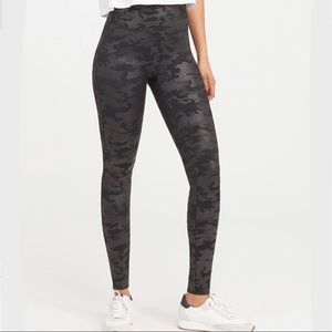 Spanx Faux Leather Camo Leggings